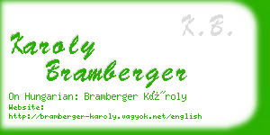 karoly bramberger business card